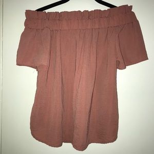 Off the shoulder orange blouse